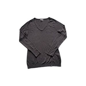 New York & Company Black Brown Long Sleeve V Neck Sweater Women’s Large